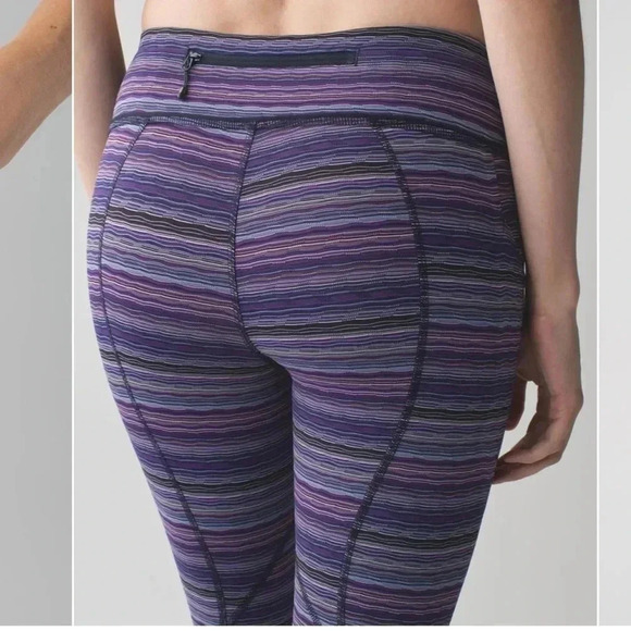 Lululemon Pace Rival Crop Size 4 Space Dye Twist Ultra Violet Multi/Naval Blue - Picture 11 of 14